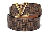 Brown-Gold fashion leather metal buckle belt(110cm)