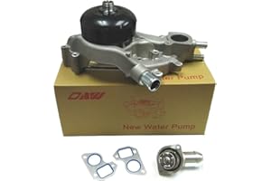 OAW G9670B Water Pump w/Thermostat for (2007-2019) GM 4.8L 5.3L 6.0L 6.2L Buick Rainier Cadillac Escalade Chevy Avalanche Silverado Express Surburban Tahoe Trailblazer GMC Canyon Envoy Sierra Yukon