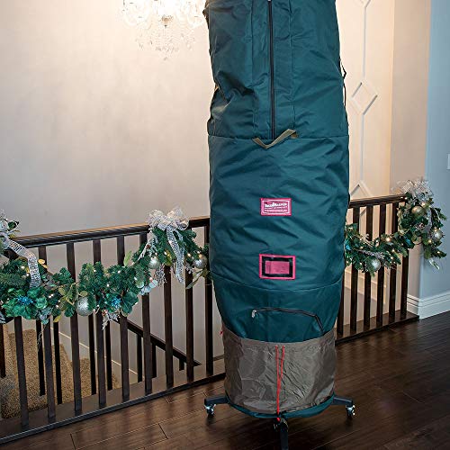 [Upright Tree Storage Bag] - 9 Foot Christmas Tree Storage Bag | Hold Artificial Trees up to 9 Feet Tall - Keep Your Fake Tree Assembled | Includes Rolling Tree Stand (9' - Large / With Tree Stand) - Thumbnail 5