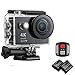 MOSPRO FT7500 Action Camera, 4K Ultra HD Wifi Waterproof 170 Degree Wide Angle 12 MP DV Camcorder Sports Camera with 2.4G Remote Control 2Pcs 1050mAh Batteries 19 Mounting Kits(2017 New)