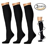 Compression Socks (3 Pairs), 15-20 mmhg is BEST Athletic & Medical for Men & Women, Running, Flight, Travel, Nurses - Boost Performance, Blood Circulation & Recovery