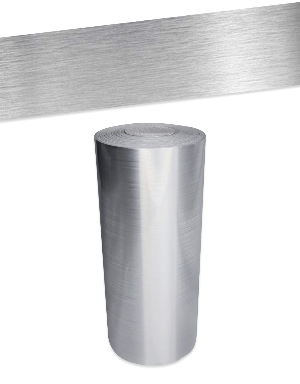 VisitRyl Wallpaper Border Brushed Silver Wall Decoration Removable Borders Wall Sticker Wallpaper Waterproof PVC Skirting Board Sticker 5cm x 500cm