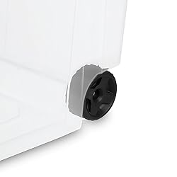 Sterilite 2 Pack Wheeled Storage Box, Large Clear