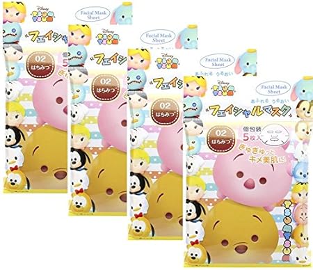 Amazon フェイシャルシートマスク はちみつ くまのプーさん 4点セット ツムツム フェイスマスク 通販