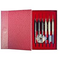 ZCQS Black/Silver 6-Pack Steel Tip Dart Sets, 23 Gram Professional Boomerang, Stainless Steel Barrels Aluminum shafts with Additional Accessories, Replaceable, Elegant Gift Case
