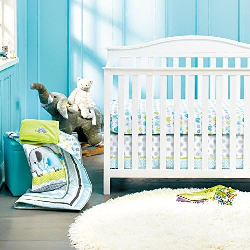 New Baby Safari Elephant 8pcs Crib Bedding Set: 4)bumper,1)quilt,1)sheet,1)fleece blanket,1)dust ruffle