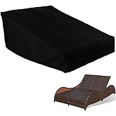 UCARE Double Wide Patio Chaise Lounge Chair Cover Waterproof 82in Outdoor Patio 2 Person Rattan Daybed Sofa Recliner Chaise Longue Protector Dust Furniture Covers