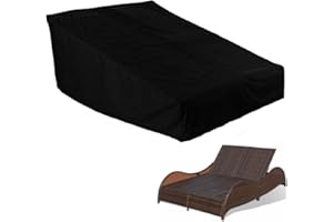 UCARE Double Wide Patio Chaise Lounge Chair Cover Waterproof 82in Outdoor Patio 2 Person Rattan Daybed Sofa Recliner Chaise Longue Protector Dust Furniture Covers