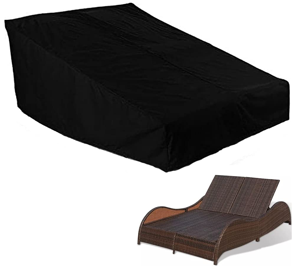 Photo 1 of UCARE Double Wide Patio Chaise Lounge Chair Cover Waterproof 82in Outdoor Patio 2 Person Rattan Daybed Sofa Recliner Chaise Longue Protector Dust Furniture Covers