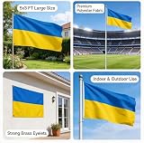 SHATCHI Ukraine Flag 5ft x 3ft Polyester with Brass Eyelets view 10