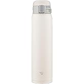 Zojirushi SM-SF60-WM Water Bottle, Direct Drinking, One-Touch Opening, Stainless Steel Mug, 20.3 fl oz (600 ml), Pale White