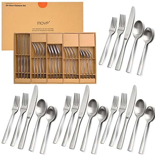 Silverware set 20piece,18/10 Stainless steel Fatware,Reusable
