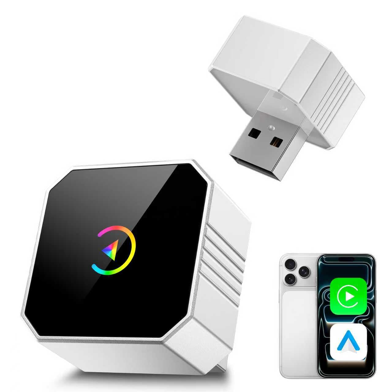 Photo 1 of 2026 Wireless CarPlay Adapter for iPhone & Android Auto, Mini Car Play Converts Wired CarPlay to Wireless, Plug & Play Auto-Connect, Stable Connection for iOS 10+ & Android 11+