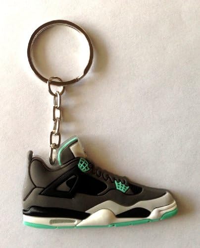 Air Jordan 4/IV Retro Green Glow Sneakers Shoes 2D Keychain Keyring