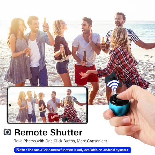 KJLAND 2 Pack Small Portable Bluetooth Speakers Wireless with Loud Stereo Sound, Multi-Functional Mini Bluetooth Speaker Rechargeable for Travel Home Office Outdoor Hiking(Black&Blue)