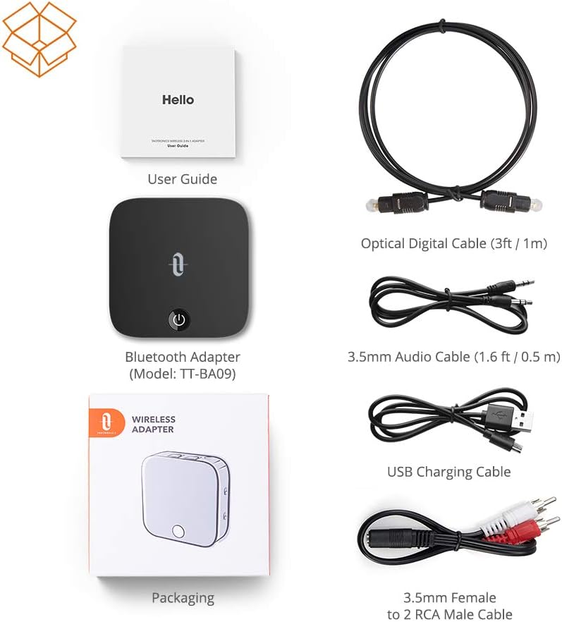 TaoTronics Bluetooth 5.0 Transmitter and Receiver, Digital Optical TOSLINK and 3.5mm Wireless Audio Adapter for TV/Home Stereo System - Low Latency: Electronics