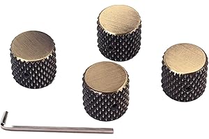 4Pcs Guitar Knobs Bronze-Coloured Metal Volume Tone Control Speed Replacement with Wrench for Bass Guitars Guitar Volume Spee