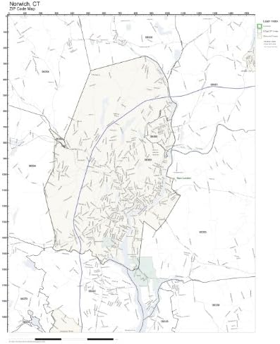 Norwich Ct Zip Code Map Amazon.com: ZIP Code Wall Map of Norwich, CT ZIP Code Map Not 
