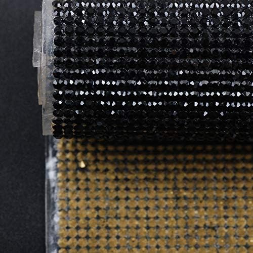 Hisenlee Boutique Rhinestone Decorative Stickers (24X40CM Hot Melt Crystal Crystal Rhinestone DIY Clothes, Shoes, Car, Mobile Phone Case) (Black)