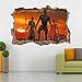 Black Panther Movie 3D Smashed Wall Sticker Decal Decor Art Mural Marvel J967, Large