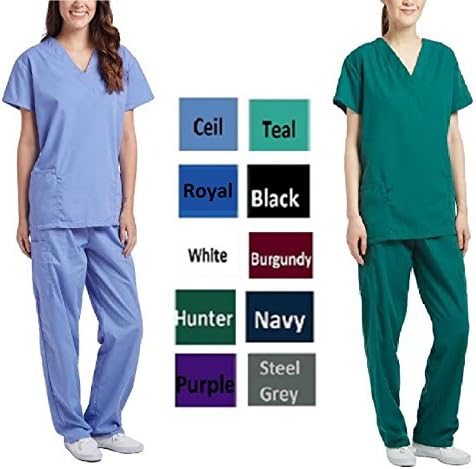 Platinum Scrubs- Women's Solid Scrub Sets Assorted Colors XS-5XL (L, Royal)