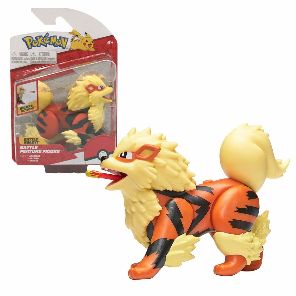 Pokemon Selection Battle Feature Figures Movable Deluxe Action Play Figure, Play Figure:Arcanine — image 1