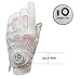 FINGER TEN Women’s Leather Golf Glove with Ball Marker Extra Grip 1 Pack, Left Right Hand Pink Fit Woman Girl, Size Small Medium Large XL (Small, Left)