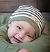 L'ovedbaby Unisex-Baby Newborn Organic Cute Cap, Sage/White, 0/3 Months