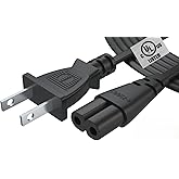 Tv Power Cord 12Ft Cable for Samsung LG TCL Sony: Apple Tv Insignia Sharp Toshiba JVC Hisense 4k 8k UHD Crystal Tizen Smart Roku Google Quantum Panasonic HDR LED QLED 2 Prong UL Listed (Black)