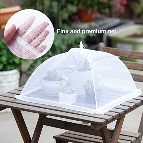 Higift (6 Pack) Large and Tall 17x17x11 Pop-Up Mesh Net Food Covers Tent Umbrella for Outdoors, Screen Fly Food Tents Protectors For Bugs, Parties Picnics, BBQs, Reusable and Collapsible - Thumbnail 2