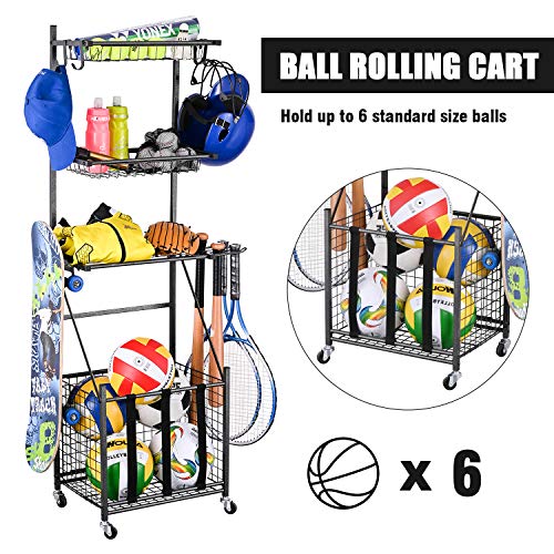 Mythinglogic 4Tier Sports Equipment Storage Organizer for Garage