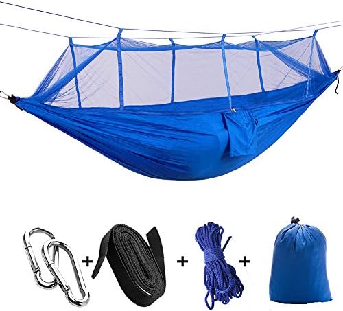 FDegage Double Camping Hammock with Mosquito Net Sleeping Cot Netting Tent Backpacking Hiking 450 lbs Capacity