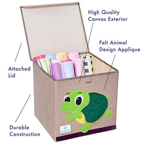 BEARCUBS Small Toy Chest Foldable Stackable Storage and Organization
