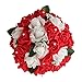 Vlovelife Wedding Bouquet for Bride, 8'' x 8'' x 11'' Red Artificial Flower for Wedding, Artificial Foam Rose Flower, Handmade Bouquet for Bridesmaids