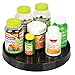 mDesign Plastic Spinning Lazy Susan Turntable Storage - Rotating Organizer for Makeup, Cosmetics, Nail Polish, Vitamins, Shaving Kits, Hair Spray, Medical Supplies, First Aid - Black