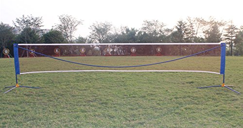 KLB Sport Large Portable Badminton Volleyball Tennis Net Set with Stand/Frame (17 ft)