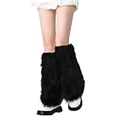 PHOGARY Faux Fur Fuzzy Leg Warmers Furry Boot Covers for Women Girls, Furry Boot Cuffs Fuzzy Shoes Cover Socks for Costumes