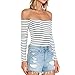Cheapcotton Women's Black Stripe Shoulderless Leotard (S)