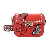 2017 Women's Colorful Rivets Embroidered Square Shoulder Bags Crossbody Bag