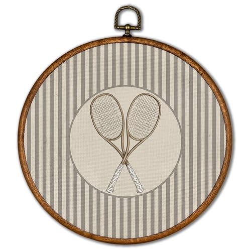 KSDUT Vintage Tennis Racket Wall Art Canvas 10x10