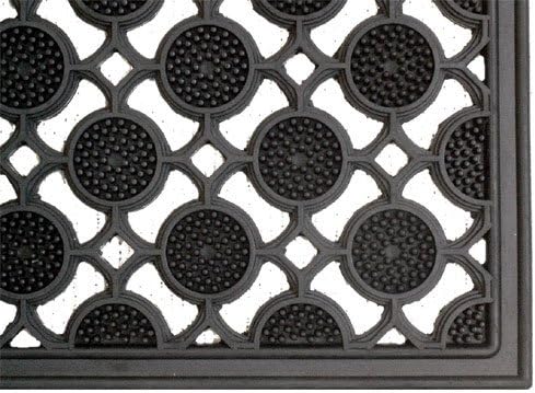 JVL Heavy Duty Rubber Elipse Circles Design Floor Door Mat Suitable for Caravan Home, Office, 40 x 70 cm, Black / Black - Image 3