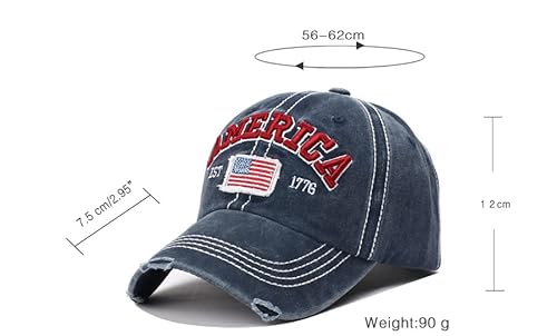 America USA Eagles Flag Est 1776 Cap Hat-Breathable Ball Cap Baseball Cap  Adjustable Size for Men and Women Em