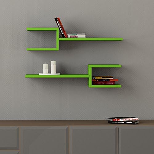 Fork Double Wall Shelf Green h:7" w:29.8" d:7.9"