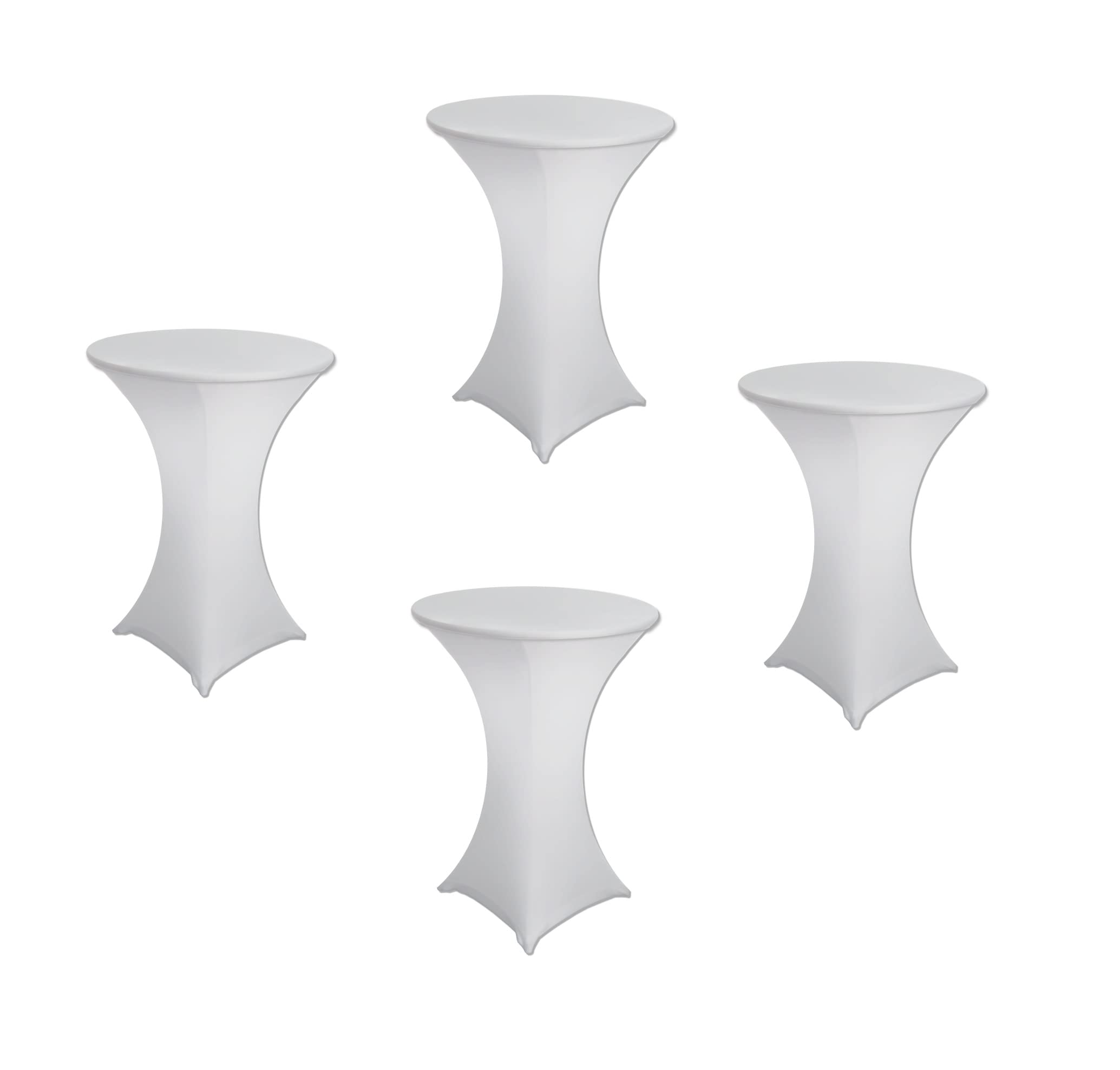 Photo 1 of 30 x 42 Inch Highboy Cocktail Stretch Spandex Table Cover (White, 4 Pack)