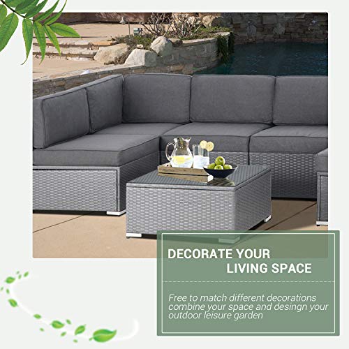 Oakmont 7 Piece Patio Furniture Sets Outdoor Furniture Set Warm Gray