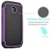 Motorola Moto E Case, Moto E 1st Gen Case, Tekcoo(TM) [Tmajor Series] [Purple / Black] Shock Absorbing Hybrid Rubber Grip Plastic Impact Defender Rugged Slim Hard Case Cover Shell For Moto E 2014