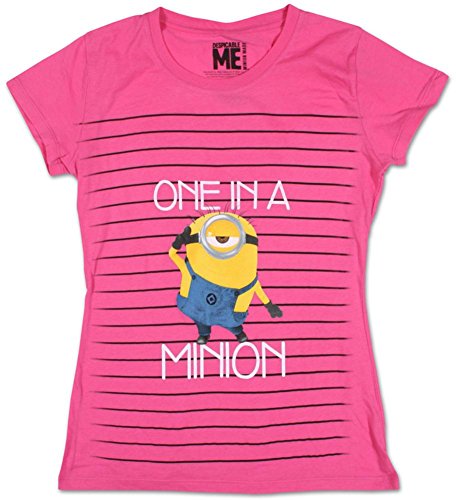 Juniors: Despicable Me 2 - Stripe Minion Juniors (Slim) T-Shirt Size L
