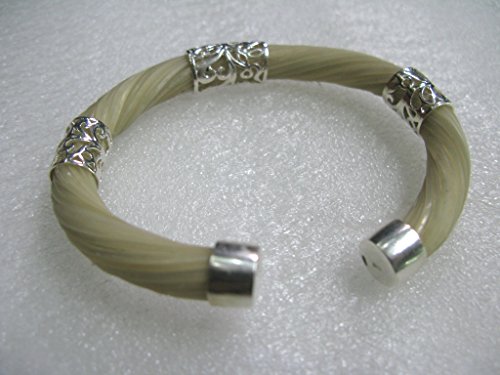 New White Hair Elephant Hair Bracelet With 925 Sterling Silver
