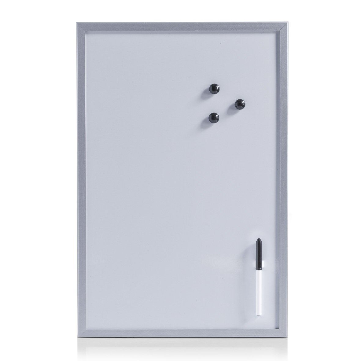 Zeller 11538 Magnetic White Board 40 x 60 cm Aluminium Grey