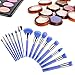 Refand Makeup Black Brushes, Professional Makeup Kits Face Brushes Set 15 PCs Purple Fish Pattern